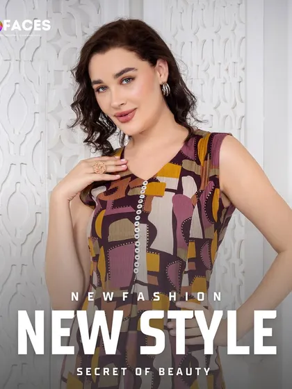 Another variation of the abstract print top, providing more options for a brand's collection.