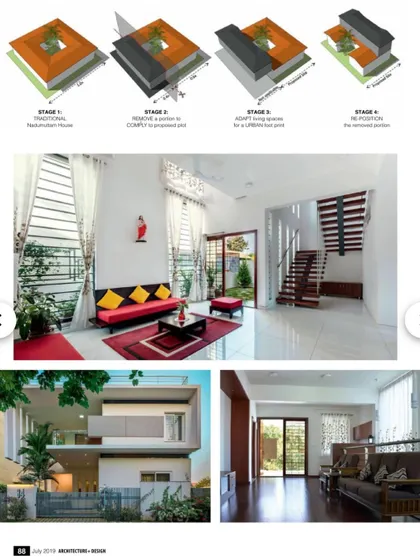 The "Treehugger" project was designed around our client's desire to embrace trees, inspired by the traditional "Nadumuttam" courtyard houses of Kerala. This image shows how we adapted that concept for a modern, urban home.