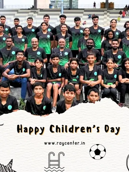 A happy Children's Day post featuring a large group photo of my swim team.