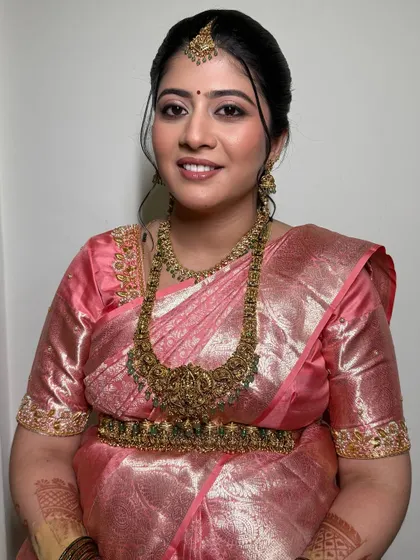 My beautiful client Shruthi on her baby shower. She wanted a soft glam look that would stay put throughout the event.