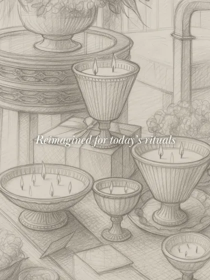Every creation begins with a story. This sketch shows the design process behind the Heritage Heirloom collection, where the forms of antique silver serveware are reimagined for today's rituals, blending tradition with contemporary living.