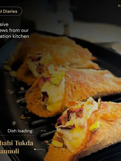 An exclusive preview from our innovation kitchen. This Shahi Tukda Cannoli reimagines a royal Indian dessert, blending its rich, creamy flavors with the elegant form of an Italian cannoli.