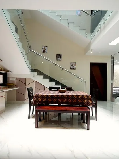 I am proud to present the beautiful villa I constructed and designed for Supriya, Rishika, and Rakesh. We created a modern-traditional style, balancing classic shapes with the clean lines of contemporary design.