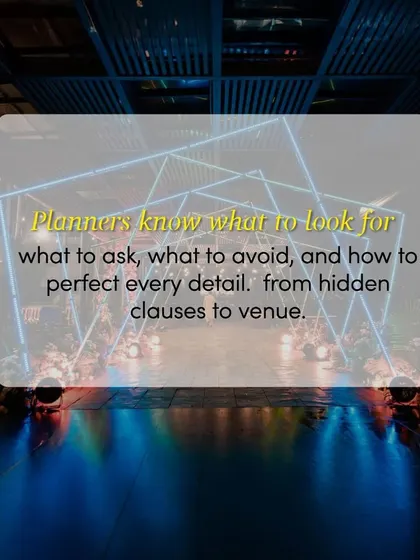 I know what to look for, what to ask, and what to avoid. My expertise helps navigate everything from hidden clauses in venue contracts to perfecting every last detail of the decor.