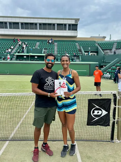 A proud moment with our athlete Rutuja Bhosale after a successful tournament. This represents the culmination of countless hours of hard work and dedicated coaching.