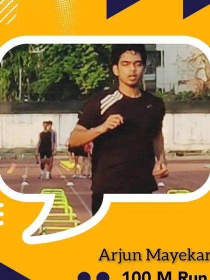 Arjun Mayekar, who won bronze in the 100m run at the district championship.