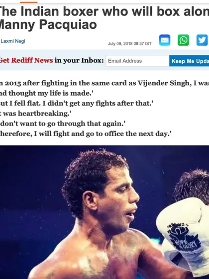 A Rediff article sharing my thoughts on the professional boxing circuit. My experiences, both good and bad, have shaped my coaching philosophy.