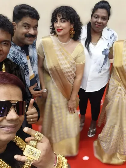 A fun selfie with fellow performers at the Snehanjali Entertainers event. It's always great to work with such talented people.