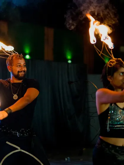 A close-up of our synchronized movements. Every detail, from our costumes to our props, is coordinated to create a cohesive and professional show.
