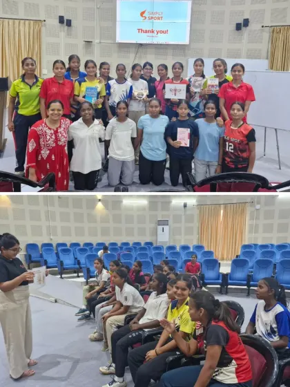 A group photo from one of our impactful workshops in Bihar. In partnership with the Bihar State Sports Authority and Cranberry, we are using tech-enabled feedback and on-ground sessions to prevent dropouts and make menstrual health a part of performance strategy.