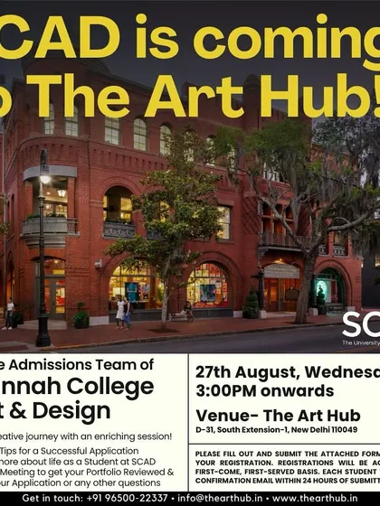 Here is an announcement for an enriching session I hosted with the admissions team from Savannah College of Art & Design (SCAD). These events provide a direct link between my students and top universities.