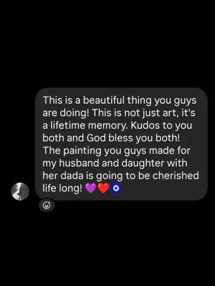 "This is not just art, it's a lifetime memory." Reading messages like this from our clients means the world to us. It reminds us that every custom portrait we paint becomes a cherished part of a family's story.