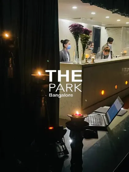 Our front desk area, lit by the warm glow of candles during Earth Hour. We are committed to participating in important global initiatives.