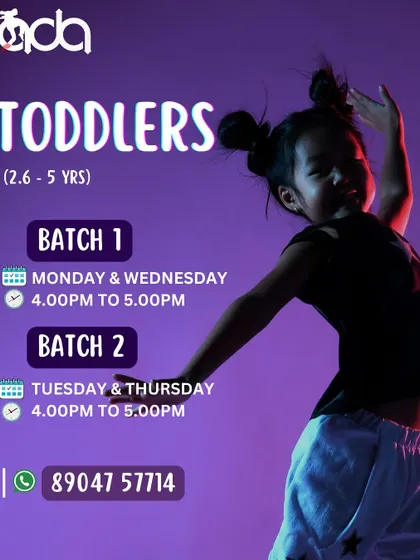It's never too early to start dancing! We have two toddler batches for ages 2.5 to 5, designed to introduce the little ones to the joy of movement in a playful environment.