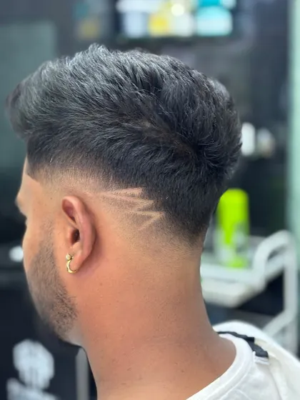 The back view of the fade, showing the clean lines and smooth blend.