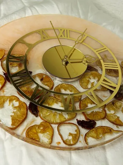 The complete fruit slice clock, a fun and unique way to tell time. This piece is perfect for anyone who loves a touch of whimsy and color in their home.