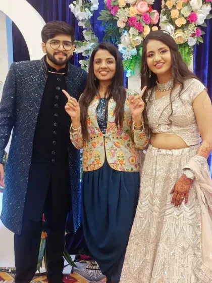 A photo with the happy couple, marking the success of their beautiful engagement ceremony.