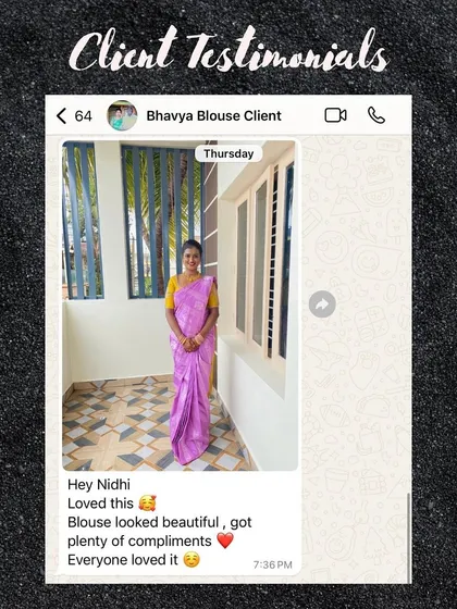 "Blouse looked beautiful, got plenty of compliments. Everyone loved it." So glad to hear this from my client Bhavya. A well-made blouse can truly elevate a saree.