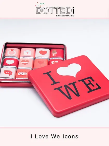This popular "I Love We" chocolate tin is a perfect pocket-friendly gift for the season of love.