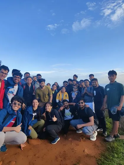 Another happy group at the Skandagiri summit. It's a popular choice for a night trek from Bangalore.