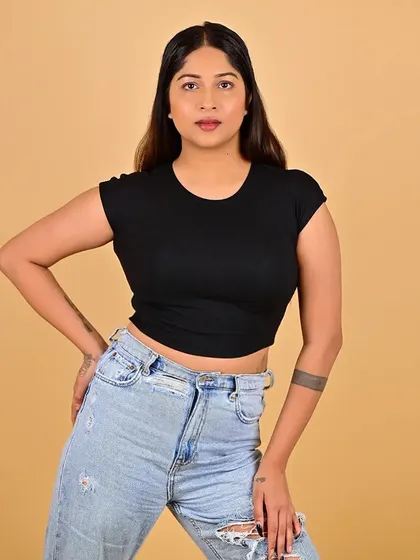 A confident and relaxed portrait. The makeup is kept natural and fresh, making it a versatile shot for various modeling opportunities.