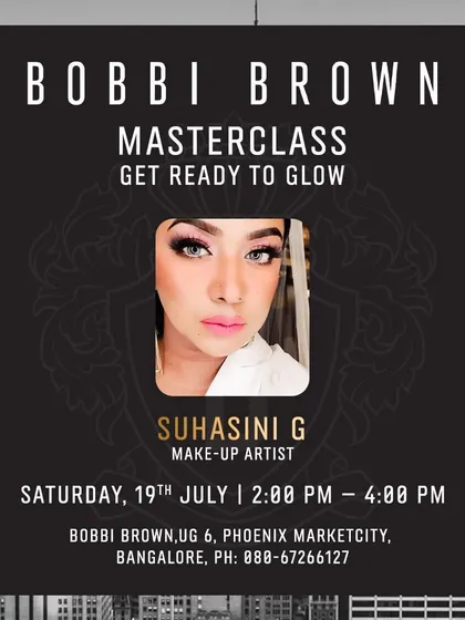 This is the official poster for one of my "Get Ready to Glow" masterclasses with Bobbi Brown. Keep an eye out for these free events at stores like Phoenix Marketcity, Bangalore.