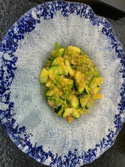 Sometimes, it's about quality, not quantity. This small but mighty plate features quinoa, paneer, zucchini, and nuts, all brought together with a bit of coconut milk. Every bite is packed with nutrition.