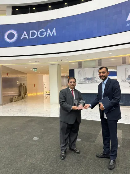 A duplicate photo from our Managing Partner's visit to the Abu Dhabi Global Market (ADGM), highlighting our new venture in the region.