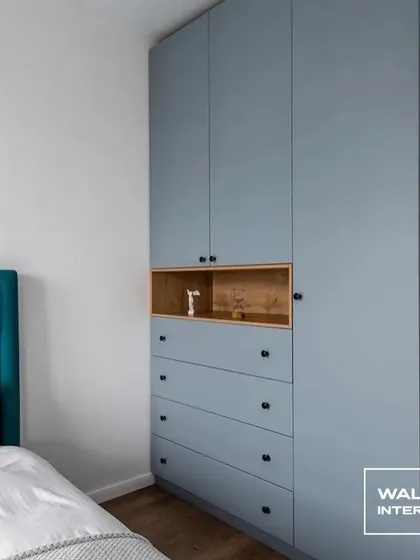 A full view of the sleek, handleless wardrobe design, perfect for a minimalist or contemporary bedroom.