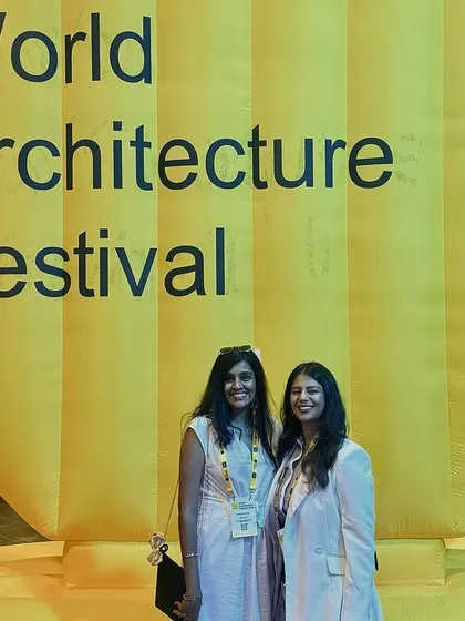 Two of our team members at the World Architecture Festival.