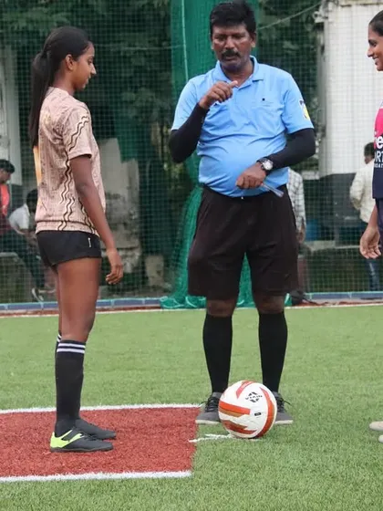 The pre-match coin toss, with our team captain representing OriGen Sports Academy. This moment signifies the start of another opportunity to compete and grow.