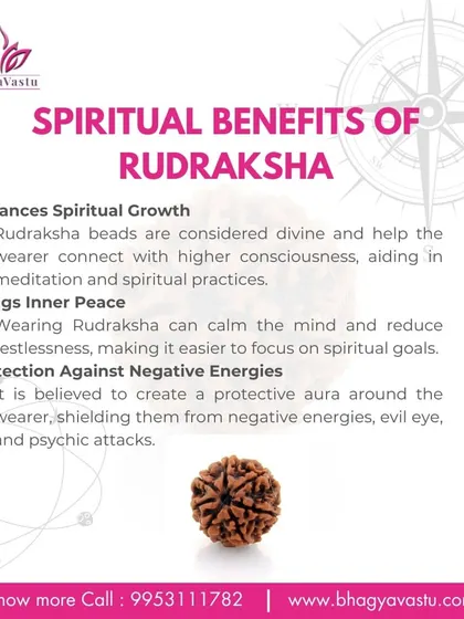 The spiritual benefits of wearing Rudraksha. This infographic explains the key spiritual benefits of Rudraksha. It enhances spiritual growth by connecting you to higher consciousness, brings inner peace by calming the mind, and creates a protective aura against negative energies.