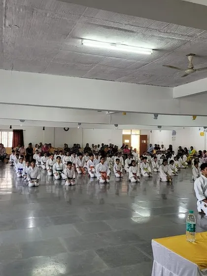 A moment of quiet discipline and respect as students sit in seiza, awaiting the start of the belt exam at our Silicon City dojo. The hall is filled with focus and anticipation.