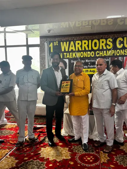 Being recognized for my contribution to organizing the 1st Warriors Cup Taekwondo Championship. It's an honor to help grow the sport.