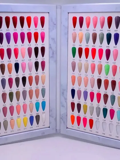 We pride ourselves on offering a massive selection of colors. Here you can see just a fraction of the gel polishes we have available.