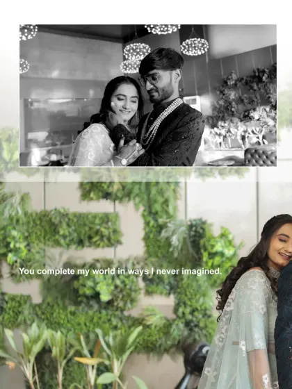 A heartfelt album page layout, combining a tender black-and-white portrait with a warm, loving embrace, telling a story of connection.