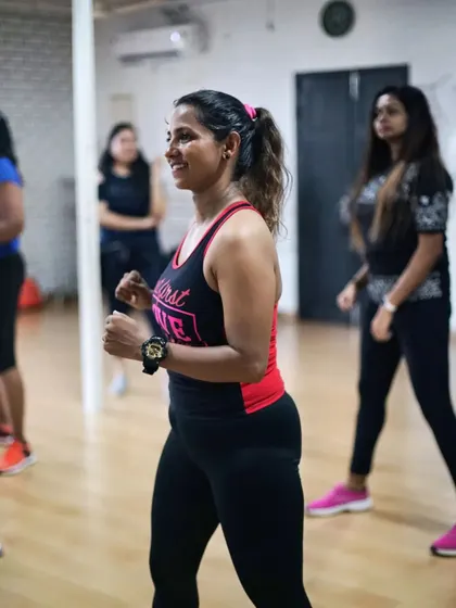 A candid moment during a practice session. The focus and dedication are just as important as the fun.