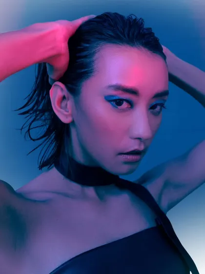 A direct and intense portrait using colored gels. This technique is perfect for creating a modern, edgy look for a model's portfolio.
