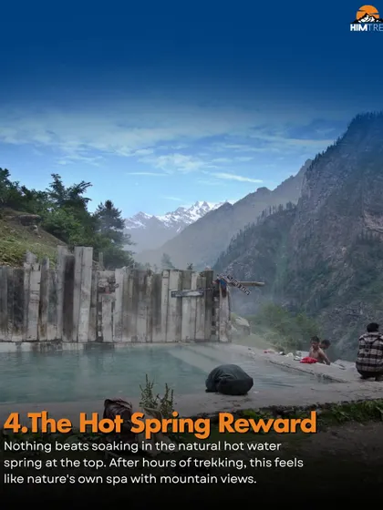 After a long day of trekking to Kheerganga, this is your reward. Soaking in a natural hot water spring with mountain views all around. It feels like nature's own spa.