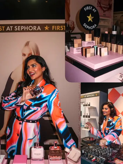 A collage from the 'House of Sephora' event, showing me interacting with the products and DJing. I provide a multi-faceted collaboration, creating content while performing.