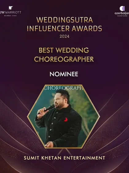 Grateful for the nomination as Best Wedding Choreographer at the 2024 WeddingSutra Influencer Awards. Thank you to everyone who has danced with me and trusted me.