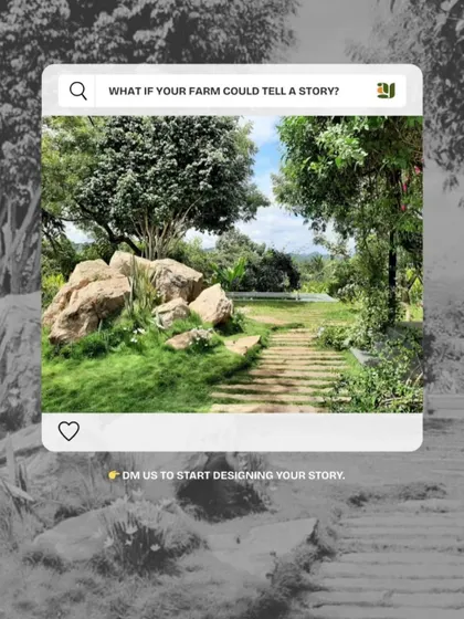 This farmhouse project was designed using natural resources found on-site, including the large boulders that form a rugged, naturalistic rock garden.