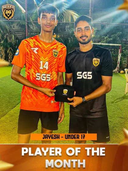 Jayesh from our Under 17 team, a deserving Player of the Month winner, recognized for his senior-level performance.
