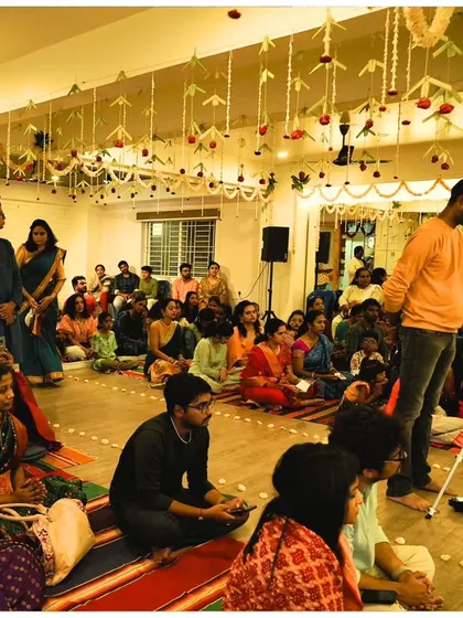 Our community, fully engaged and present during the Janmashtami satsang. It is a blessing to see so many seekers, young and old, coming together to listen, learn, and grow in their spiritual journey.