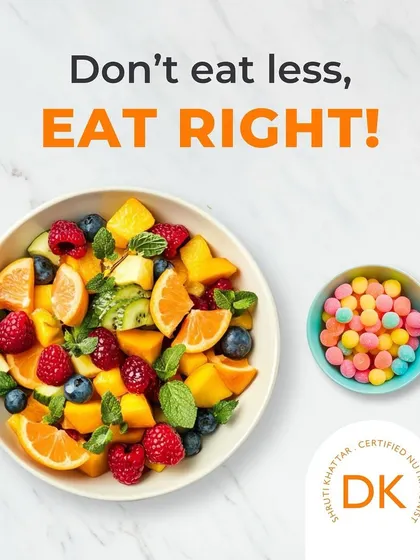 The key isn't to eat less, it's to eat right. A bowl of colorful fruit provides far more nutritional value than a bowl of sugary candy.