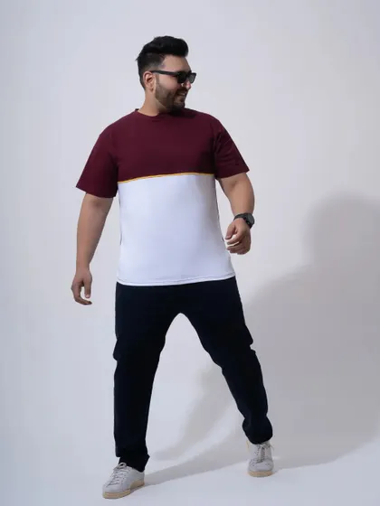 A dynamic e-commerce shot for a men's color-block t-shirt. Even for simple catalogue work, I encourage movement to make the images more engaging.