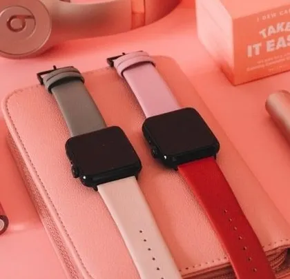 A vibrant, color-coordinated flatlay of tech accessories and beauty products. This type of creative product photography is highly effective for social media, gift guides, and themed marketing campaigns.