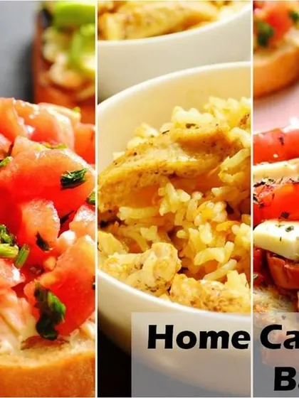 We are experts in home catering in Bangalore. This collage shows the variety of fresh, delicious, and customized dishes we can bring to your home event.