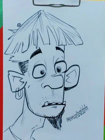 A tutorial on how to draw a funny caricature. This character has a very unique and comical look.