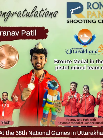 We are proud of Pranav Patil's bronze medal in the 10m pistol mixed team event at the National Games. Since joining us, our cutting-edge training methods have put him back on track and motivated him to reach for the pinnacle.